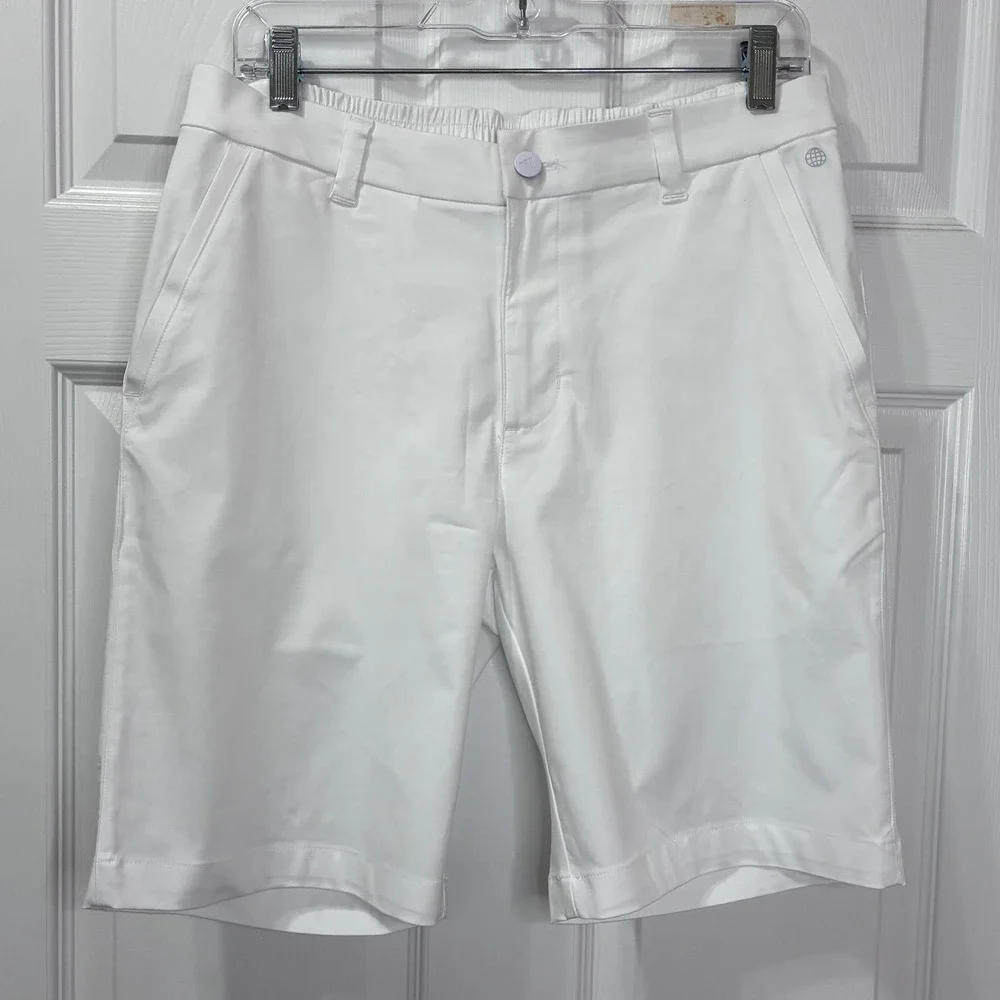 Adidas Go To golf shorts New Mens 30 White Elastic back Pockets Preppy Active